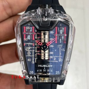 Hublot LaFerrari MP-05 Tourbillon Black Sapphire 46mm Siyah Şeffaf Replika Saat