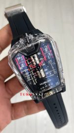 Hublot LaFerrari MP-05 Tourbillon Black Sapphire 46mm Siyah Şeffaf Replika Saat