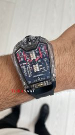 Hublot LaFerrari MP-05 Tourbillon Black Sapphire 46mm Siyah Şeffaf Replika Saat