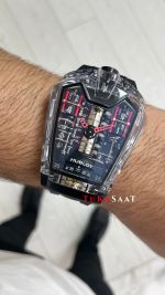 Hublot LaFerrari MP-05 Tourbillon Black Sapphire 46mm Siyah Şeffaf Replika Saat