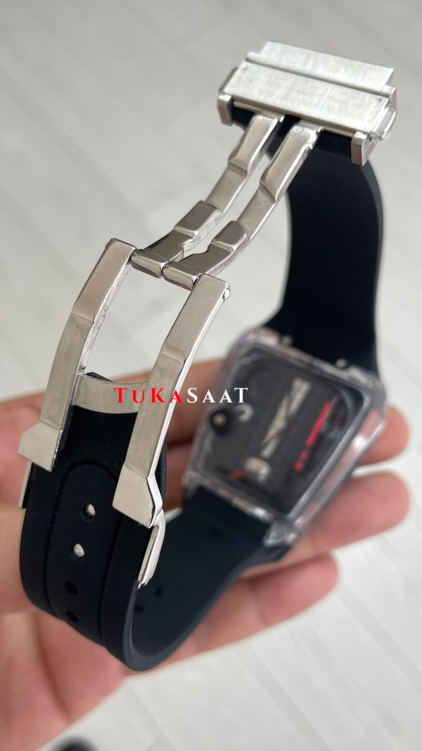 Hublot LaFerrari MP-05 Tourbillon Black Sapphire 46mm Siyah Şeffaf Replika Saat Hublot LaFerrari MP-05 Tourbillon Black Sapphire 46mm Siyah Şeffaf Replika Saat