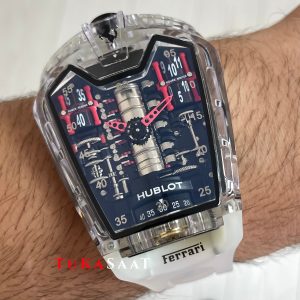 Hublot LaFerrari MP-05 Tourbillon Sapphire 46mm Şeffaf Replika Saat