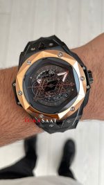 Hublot Sang Bleu II Black Magic 45mm Rose Black Replika Saat