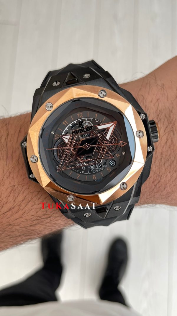 Hublot Sang Bleu II Black Magic 45mm Rose Black Replika Saat Hublot Sang Bleu II Black Magic 45mm Rose Black Replika Saat