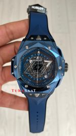 Hublot Sang Bleu II Blue 45mm Mavi Kadran Replika Saat