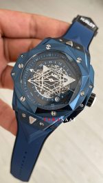 Hublot Sang Bleu II Blue 45mm Mavi Kadran Replika Saat