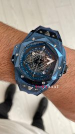 Hublot Sang Bleu II Blue 45mm Mavi Kadran Replika Saat