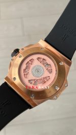 Hublot Sang Bleu II Siyah Kadran 45mm Rose Replika Saat