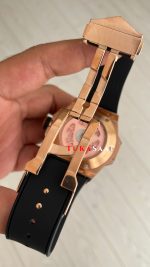 Hublot Sang Bleu II Siyah Kadran 45mm Rose Replika Saat