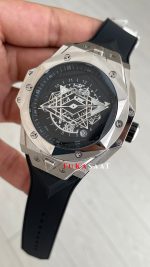 Hublot Sang Bleu II Siyah Kadran 45mm Silver Replika Saat