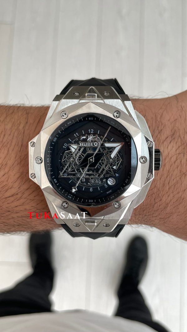 Hublot Sang Bleu II Siyah Kadran 45mm Silver Replika Saat Hublot Sang Bleu II Siyah Kadran 45mm Silver Replika Saat