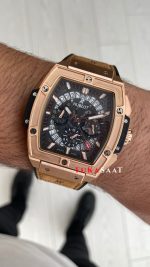 Hublot Spirit Of Big Bang King Senna Champion Kahverengi 45mm Rose Replika Saat