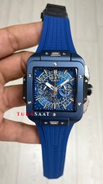 Hublot Square Bang Mavi Kadran 45mm Blue Replika Saat