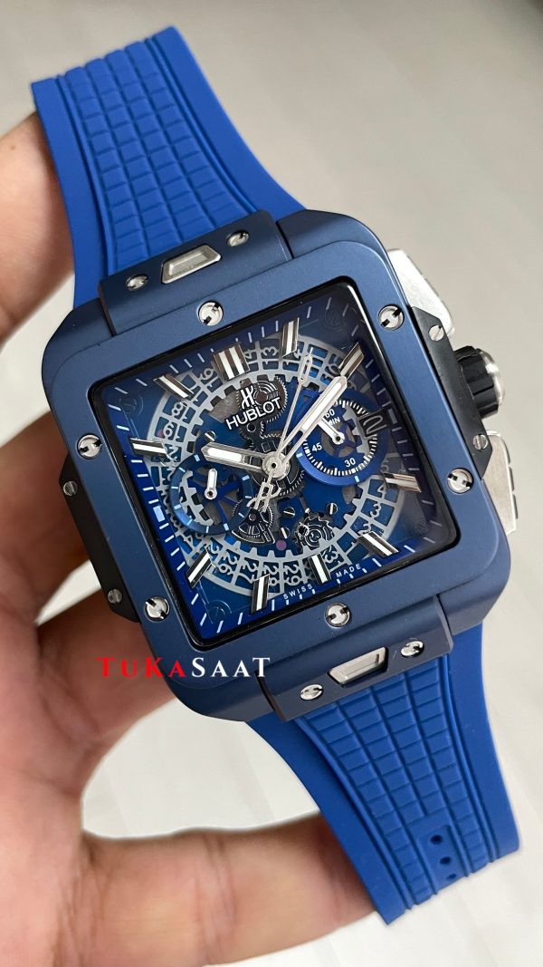 Hublot Square Bang Mavi Kadran 45mm Blue Replika Saat