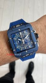 Hublot Square Bang Mavi Kadran 45mm Blue Replika Saat