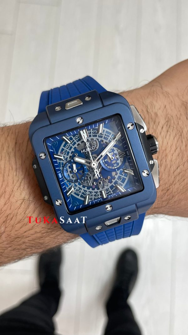 Hublot Square Bang Mavi Kadran 45mm Blue Replika Saat
