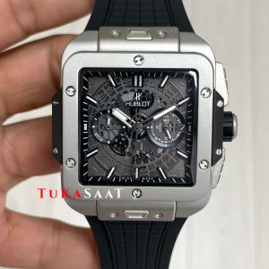 Hublot Square Bang Siyah Kadran 45mm Grey Replika Saat