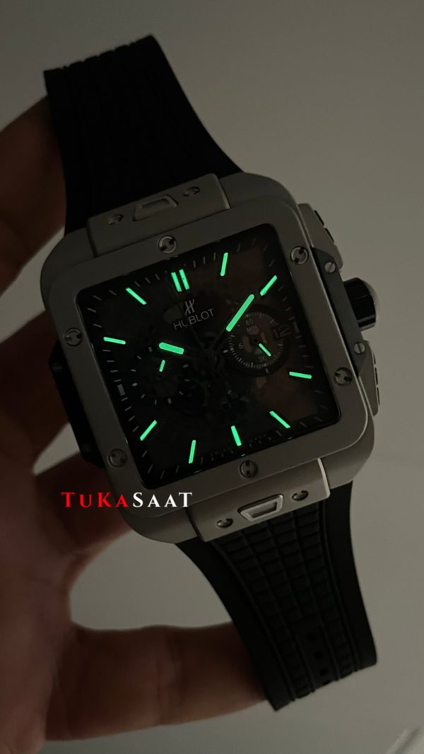 Hublot Square Bang Siyah Kadran 45mm Grey Replika Saat