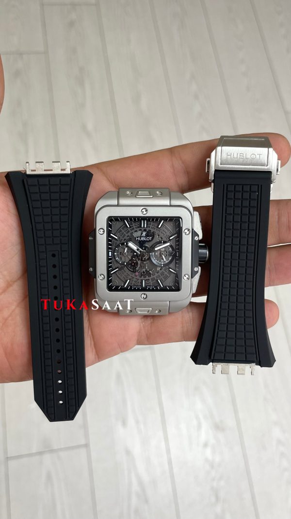 Hublot Square Bang Siyah Kadran 45mm Grey Replika Saat