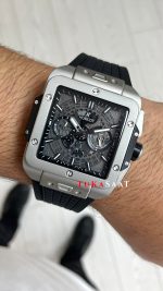 Hublot Square Bang Siyah Kadran 45mm Grey Replika Saat