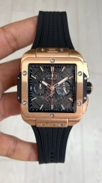 Hublot Square Bang Siyah Kadran 45mm Rose Replika Saat
