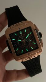 Hublot Square Bang Siyah Kadran 45mm Rose Replika Saat