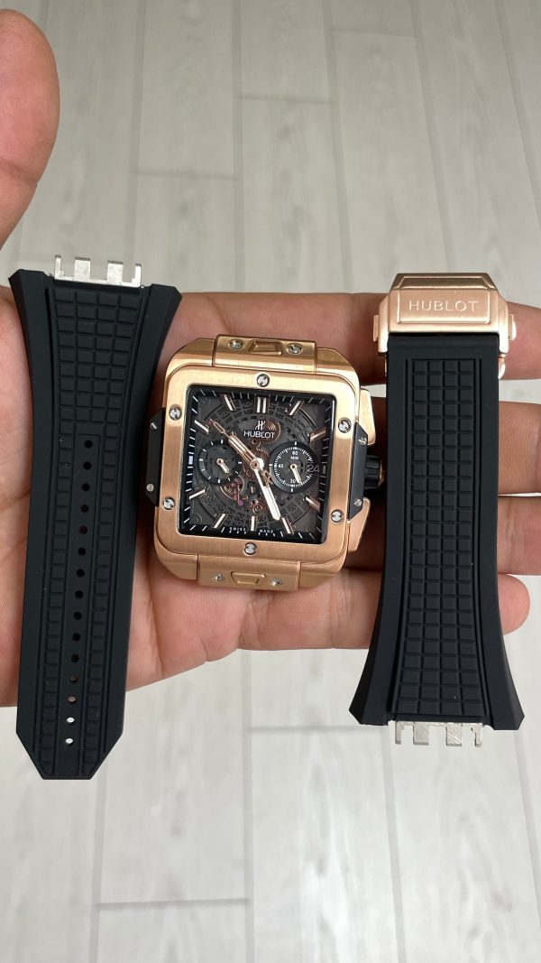 Hublot Square Bang Siyah Kadran 45mm Rose Replika Saat