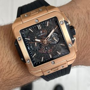 Hublot Square Bang Siyah Kadran 45mm Rose Replika Saat