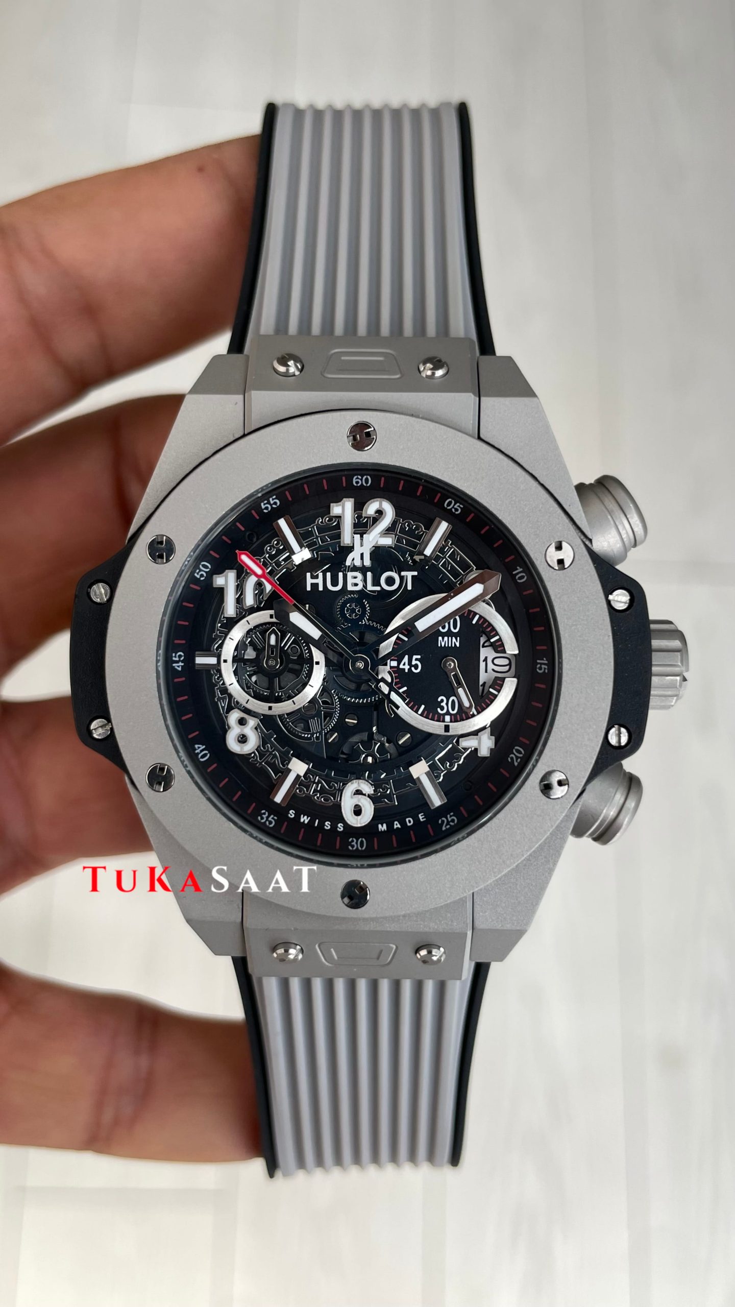 Hublot Unico Big Bang 44mm Grey Replika Saat Hublot Unico Big Bang 44mm Grey Replika Saat