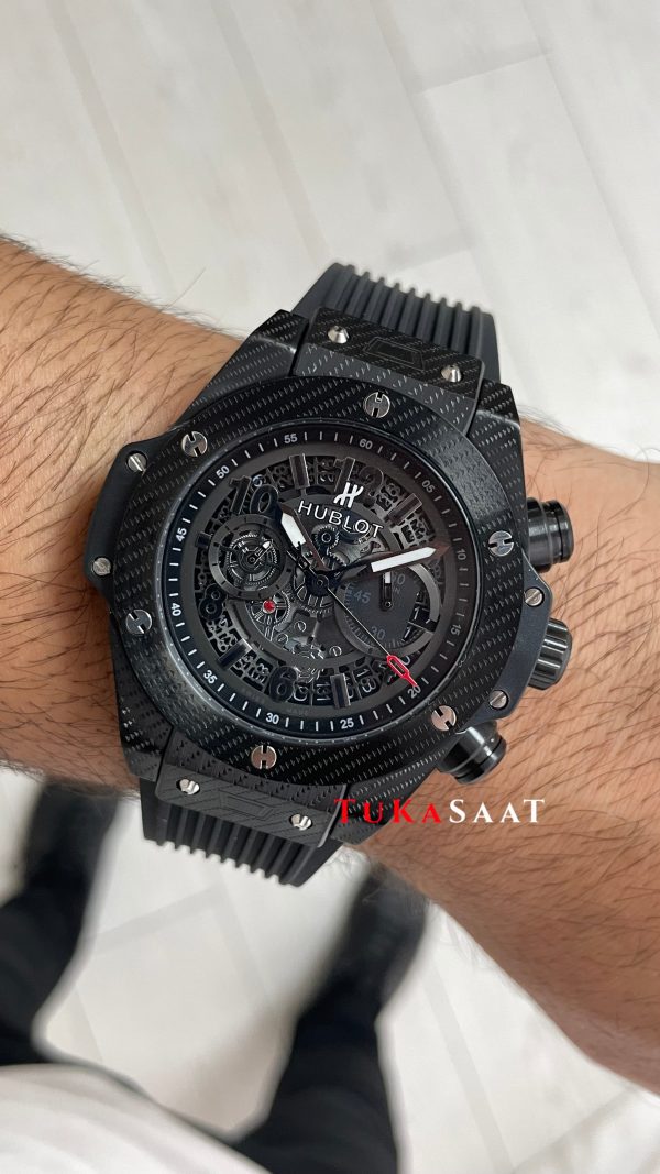 Hublot Unico Big Bang Black Magic 44mm Siyah Replika Saat Hublot Unico Big Bang Black Magic 44mm Siyah Replika Saat