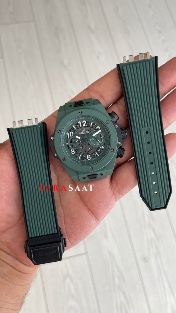 Hublot Unico Dark Green Seramik 44mm Yeşil Kadran Replika Saat