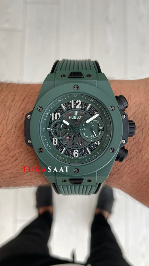 Hublot Unico Dark Green Seramik 44mm Yeşil Kadran Replika Saat