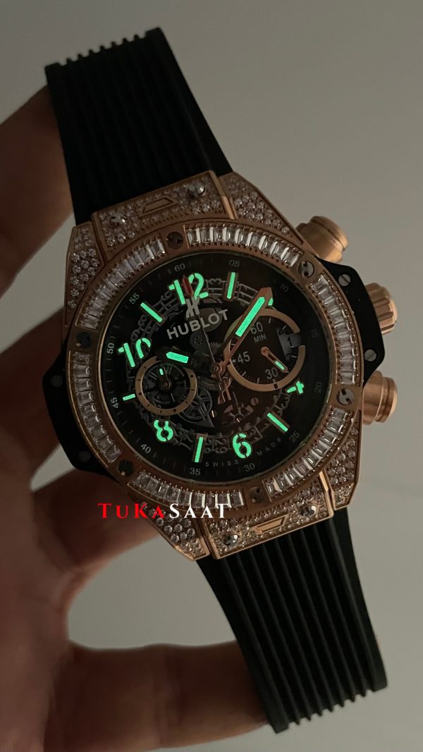 Hublot Unico Diamond Big Bang King 44mm Rose Replika Saat Hublot Unico Diamond Big Bang King 44mm Rose Replika Saat