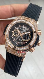 Hublot Unico Diamond Big Bang King 44mm Rose Replika Saat