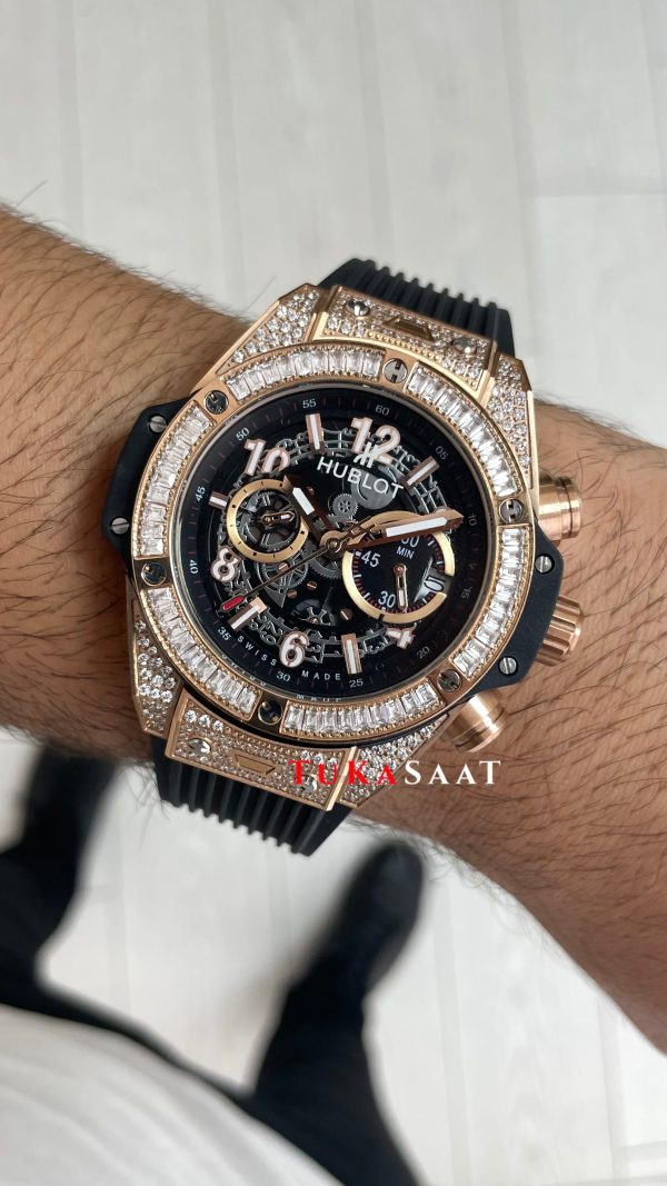Hublot Unico Diamond Big Bang King 44mm Rose Replika Saat Hublot Unico Diamond Big Bang King 44mm Rose Replika Saat