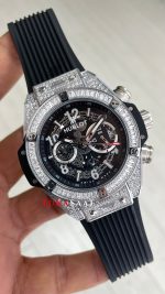 Hublot Unico Diamond Big Bang King 44mm Silver Replika Saat