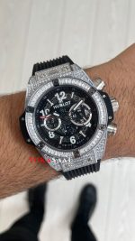 Hublot Unico Diamond Big Bang King 44mm Silver Replika Saat