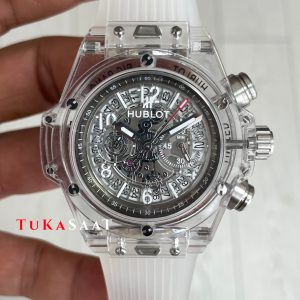 Hublot Unico Sapphire 42mm Şeffaf Replika Saat