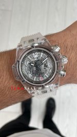 Hublot Unico Sapphire 42mm Şeffaf Replika Saat
