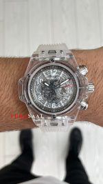 Hublot Unico Sapphire 42mm Şeffaf Replika Saat