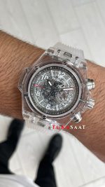 Hublot Unico Sapphire 42mm Şeffaf Replika Saat