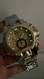 Invicta Magnum Zeus Bolt Reserve Sarı Kadran 52mm Two Tone Gold Replika Saat