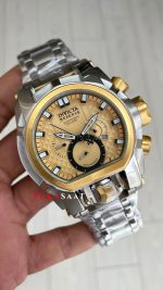 Invicta Magnum Zeus Bolt Reserve Sarı Kadran 52mm Two Tone Gold Replika Saat