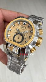 Invicta Magnum Zeus Bolt Reserve Sarı Kadran 52mm Two Tone Gold Replika Saat