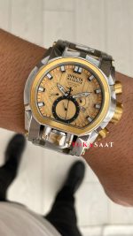 Invicta Magnum Zeus Bolt Reserve Sarı Kadran 52mm Two Tone Gold Replika Saat