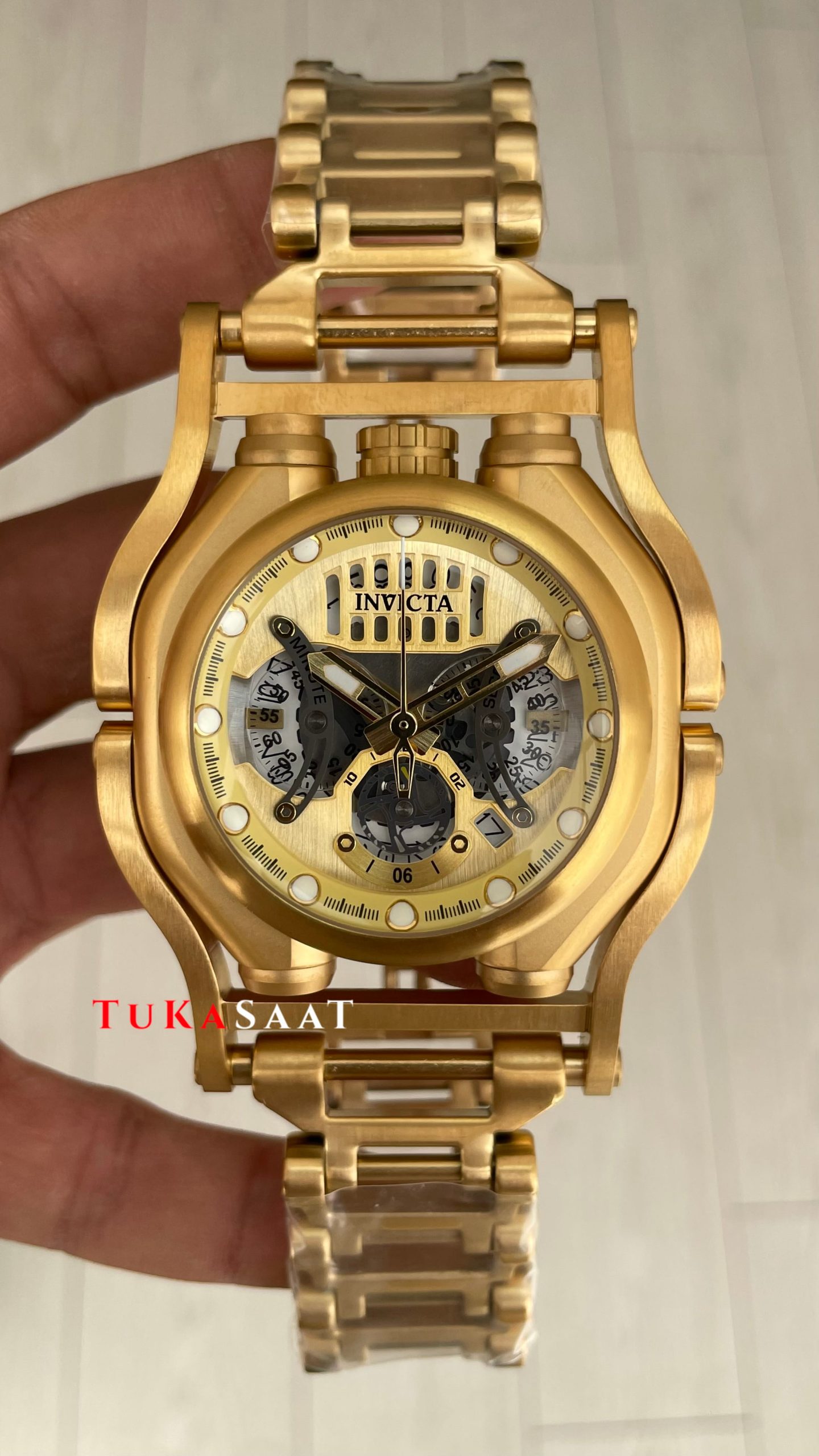 Invicta Sea Hunter Sarı 41718 Gold 56mm Replika Saat Invicta Sea Hunter Sarı 41718 Gold 56mm Replika Saat