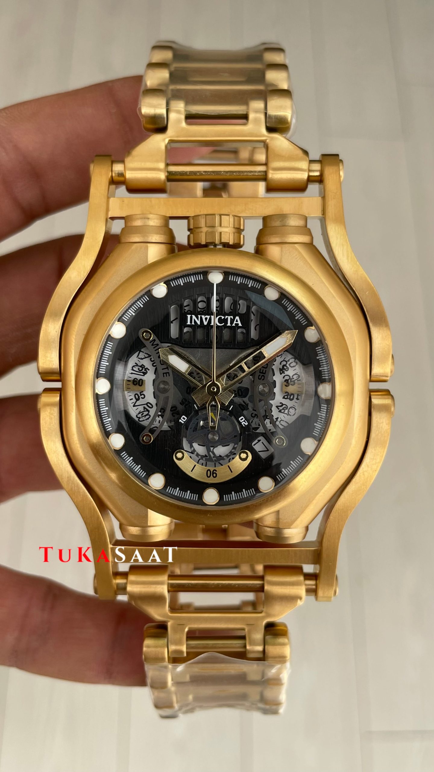 Invicta Sea Hunter Siyah 41718 Gold 56mm Replika Saat Invicta Sea Hunter Siyah 41718 Gold 56mm Replika Saat