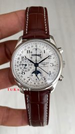 Longines Master Collection Moonphase Chrono Beyaz Replika Saat