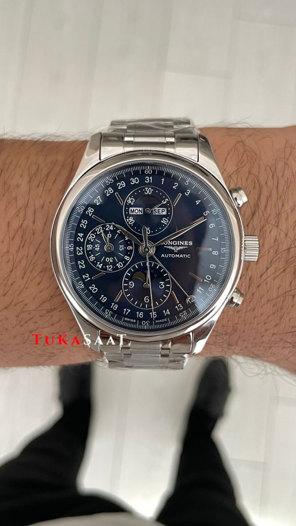 Longines Master Collection Moonphase Chrono Mavi 42mm Swiss ETA Saat GS Factory Longines Master Collection Moonphase Chrono Mavi 42mm Swiss ETA Saat GS Factory