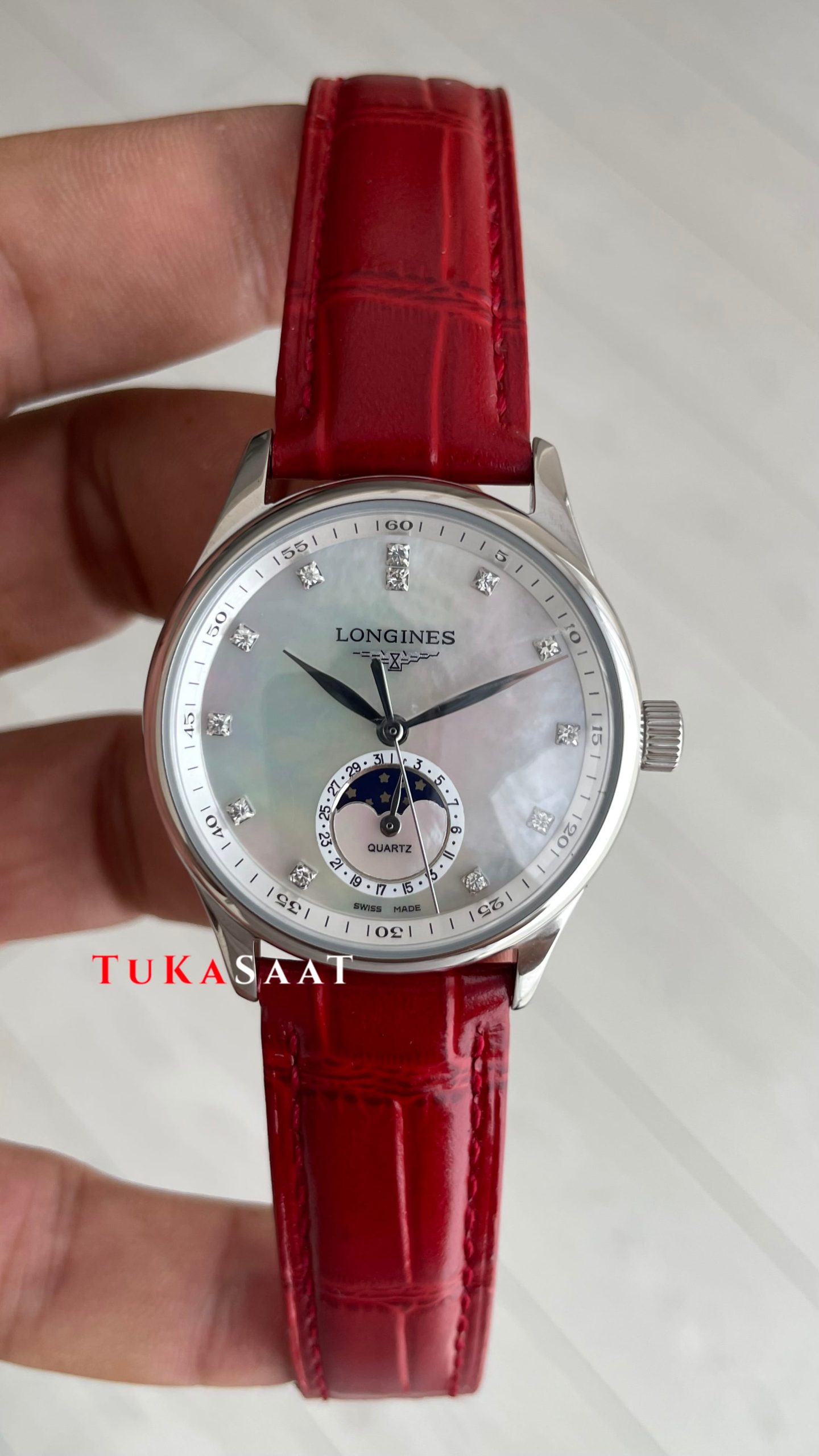 Longines Master Collection Moonphase Kırmızı Kadın Kol Saati Longines Master Collection Moonphase Kırmızı Kadın Kol Saati